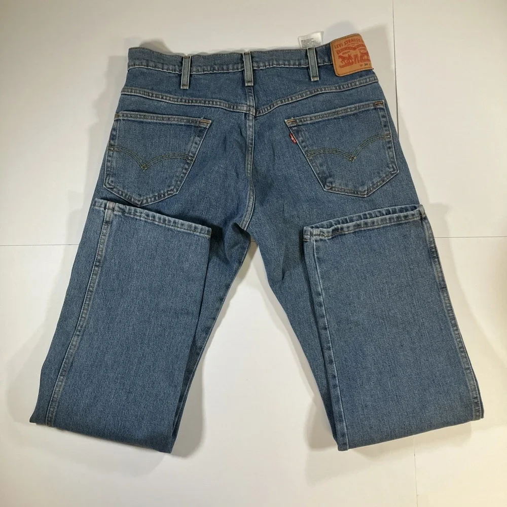 Levi's Western Fit Jeans Mens 34x34 Passing Time Medium Wash‎ Stretch Denim